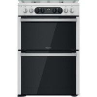Refurbished Hotpoint HDM67G8C2CX 60cm Double Oven Dual Fuel Cooker Stainless Steel