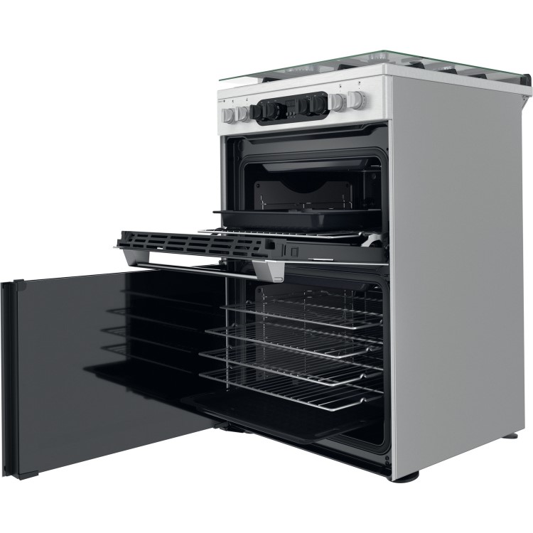 Refurbished Hotpoint HDM67G8C2CX 60cm Double Oven Dual Fuel Cooker Stainless Steel