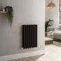 GRADE A1 - Sorrento Midnight Black Horizontal Oval Designer Radiator 600x413mm Double Panel 1679 BTU