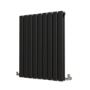 Riace Midnight Black Horizontal Flat Designer Radiator 800x612mm Double Panel 2313 BTU