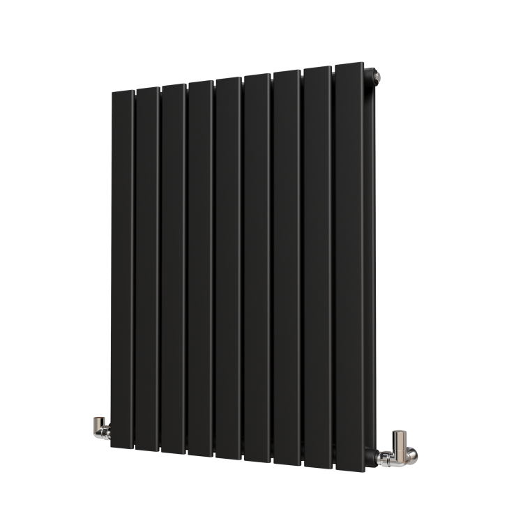 Riace Midnight Black Horizontal Flat Designer Radiator 800x612mm Double Panel 2313 BTU