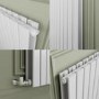 Riace White Horizontal Flat Designer Radiator 800x612mm Double Panel 2970 BTU
