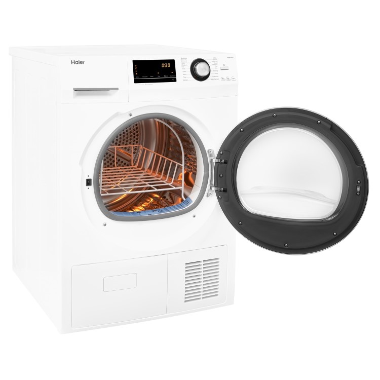 Refurbished Haier HD90-A636 Freestanding Heat Pump 9KG Tumble Dryer