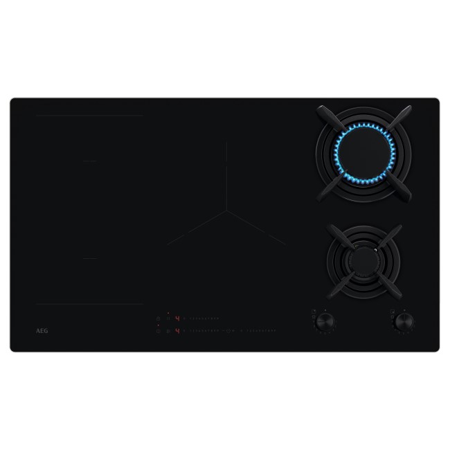 AEG HDB95623NB 8000 Series Dual Fuel 2 Induction Zones and 2 Burner Gas Hob