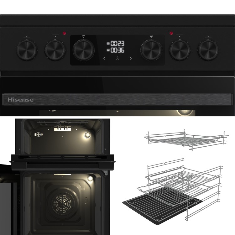 Hisense 50cm Electric Cooker with Air Fry - Black