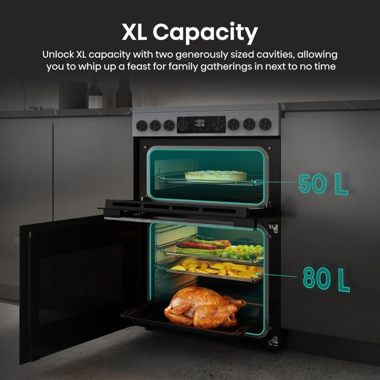 Refurbished Hisense HDCEC6C20X 60cm Electric Cooker Stainless Steel