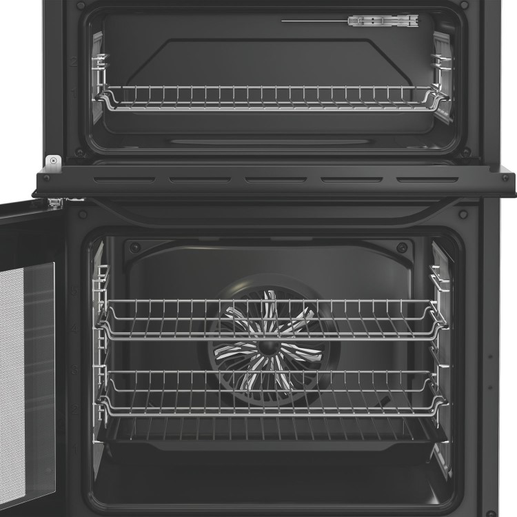 Hotpoint 60cm Dual Fuel Cooker with Glass Lid - Black