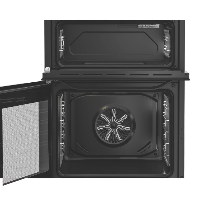 Hotpoint 60cm Dual Fuel Cooker with Glass Lid - Black