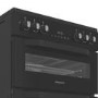 Hotpoint 60cm Dual Fuel Cooker with Glass Lid - Black