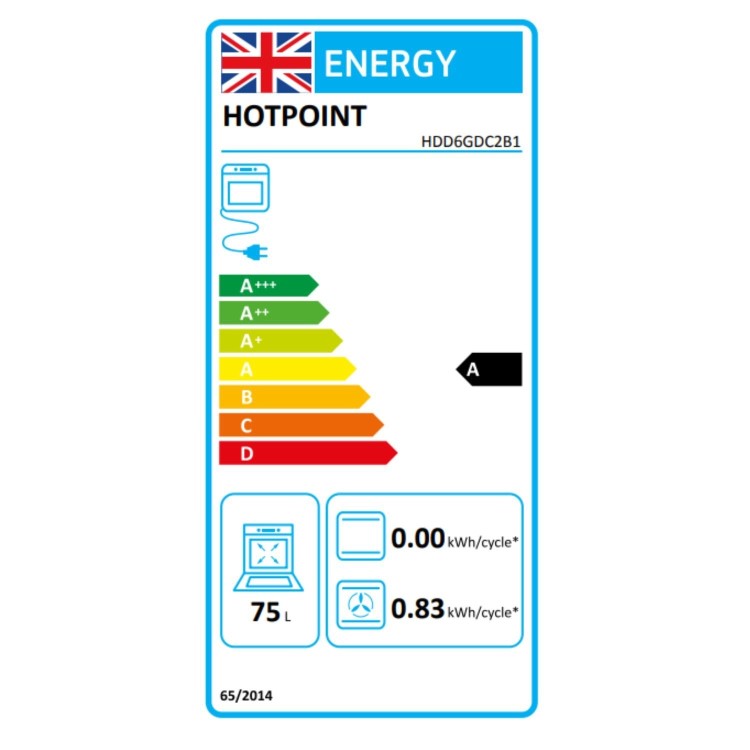 Hotpoint 60cm Dual Fuel Cooker with Glass Lid - Black