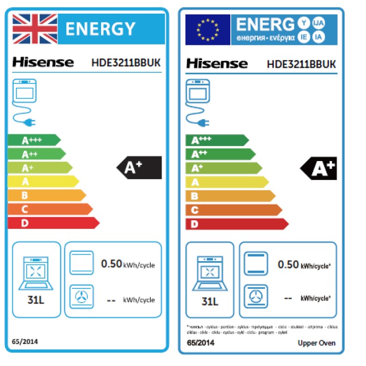 Refurbished Hisense HDE3211BBUK 60cm Electric Cooker Black
