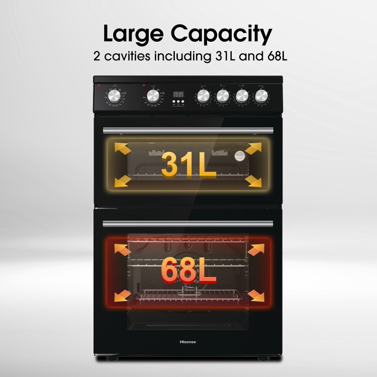 Refurbished Hisense HDE3211BIBUK 60cm Electric Cooker Black