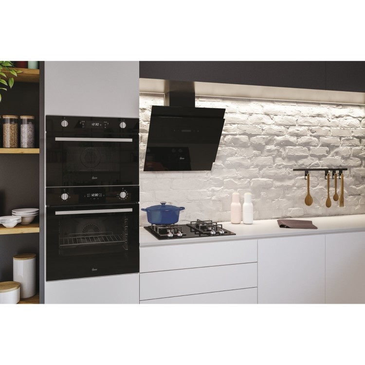 Hoover 60cm Angled Cooker Hood - Black