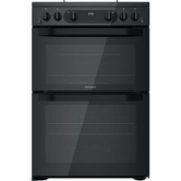 Refurbished Hotpoint Amelia HDM67G0CMB 60cm Double Oven Gas Cooker Black Refurbished Hotpoint Amelia HDM67G0CMB 60cm Double Oven Gas Cooker Black
