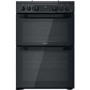 Refurbished Hotpoint Amelia HDM67G0CMB 60cm Double Oven Gas Cooker Black