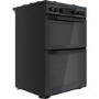 Refurbished Hotpoint Amelia HDM67G0CMB 60cm Double Oven Gas Cooker Black