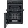 Hotpoint 60cm XXL Capacity Double Oven Gas Cooker - Black