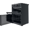 Hotpoint 60cm XXL Capacity Double Oven Gas Cooker - Black