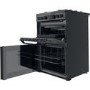 Refurbished Hotpoint Amelia HDM67G0CMB 60cm Double Oven Gas Cooker Black