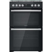 Refurbished Hotpoint HDM67G9C2CSB 60cm Double Oven Dual Fuel Cooker Black