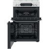 Refurbished Hotpoint HDM67G9C2CW 60cm Double Oven Dual Fuel Cooker with Assisted Cleaning White