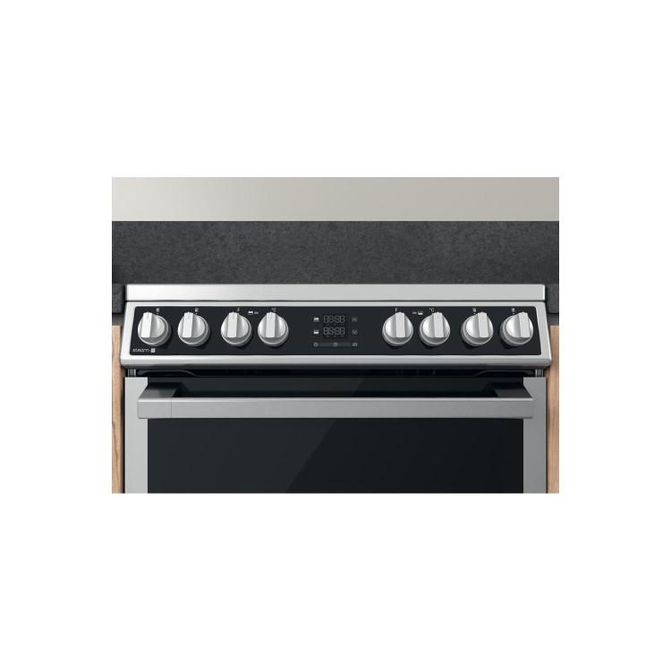 Refurbished Hotpoint HDM67V8D2CX 60cm Double Fan Oven Electric Cooker Stainless Steel