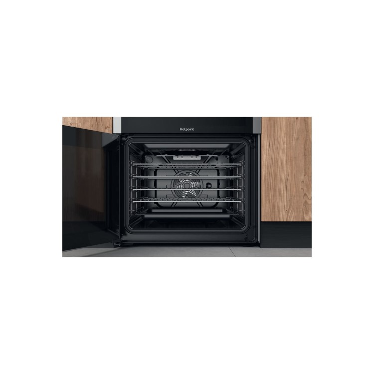 Refurbished Hotpoint HDM67V8D2CX 60cm Double Fan Oven Electric Cooker Stainless Steel