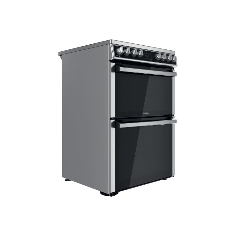 Refurbished Hotpoint HDM67V8D2CX 60cm Double Fan Oven Electric Cooker Stainless Steel
