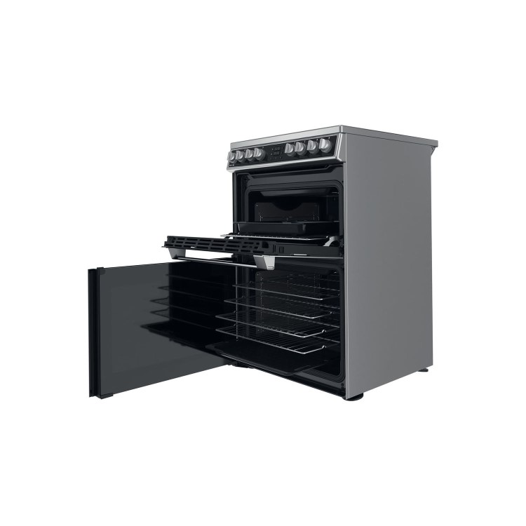 Refurbished Hotpoint HDM67V8D2CX 60cm Double Fan Oven Electric Cooker Stainless Steel
