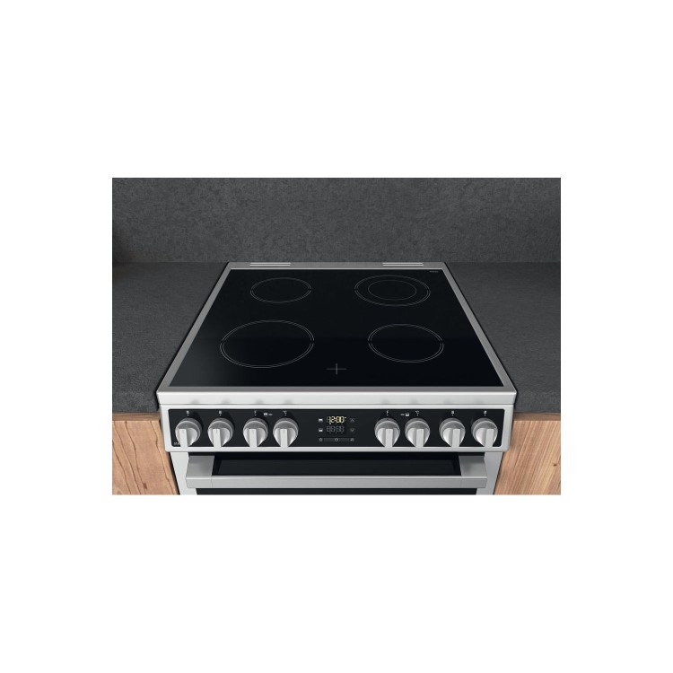 Refurbished Hotpoint HDM67V8D2CX 60cm Double Fan Oven Electric Cooker Stainless Steel