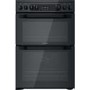 Refurbished Hotpoint HDM67V92HCB 60cm Double Oven Electric Cooker Black