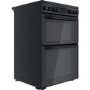 Refurbished Hotpoint HDM67V92HCB 60cm Double Oven Electric Cooker Black