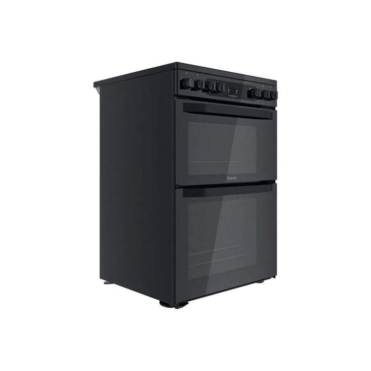 Refurbished Hotpoint HDM67V92HCB 60cm Double Oven Electric Cooker Black