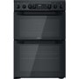 Refurbished Hotpoint HDM67V9CMB 60cm Double Oven Electric Cooker Black