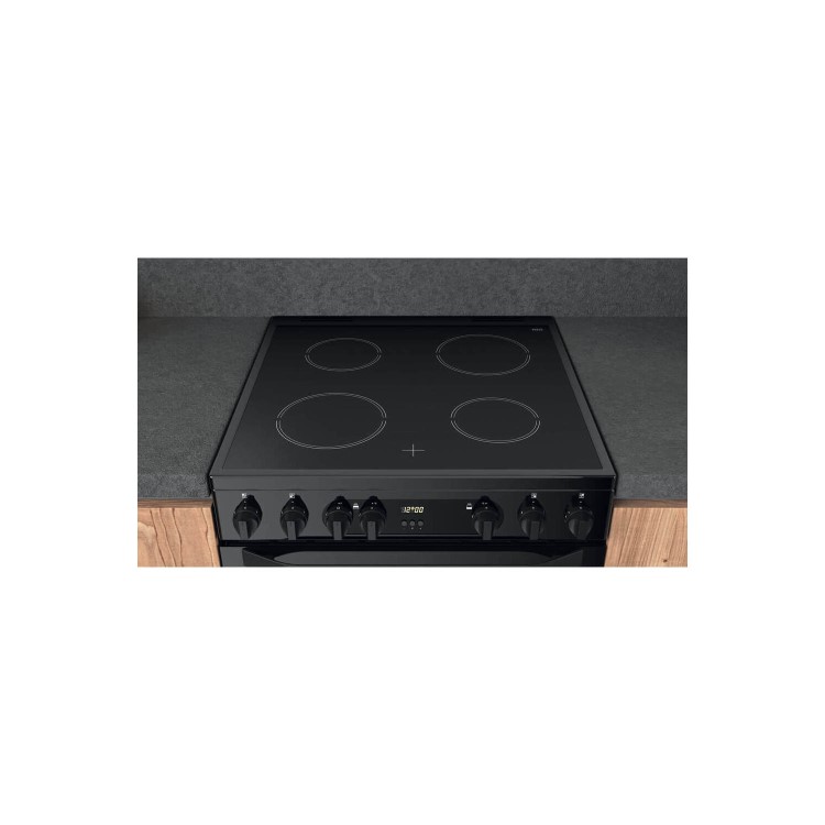 Refurbished Hotpoint HDM67V9CMB 60cm Double Oven Electric Cooker Black