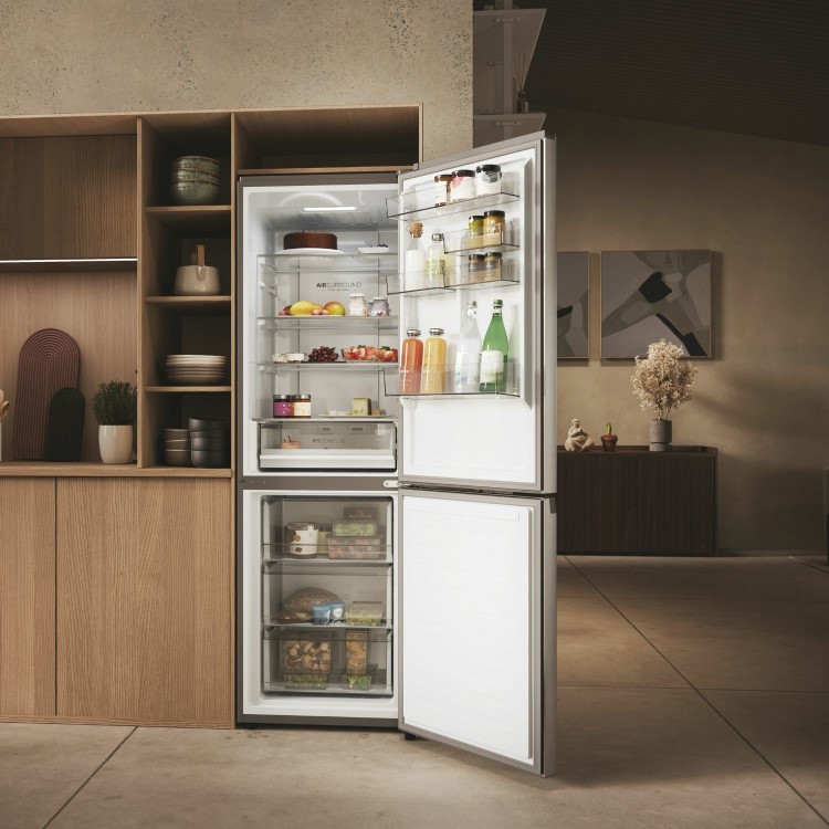 Refurbished Haier Series 3 352 Litre 60/40 Freestanding Fridge Freezer - Platinum