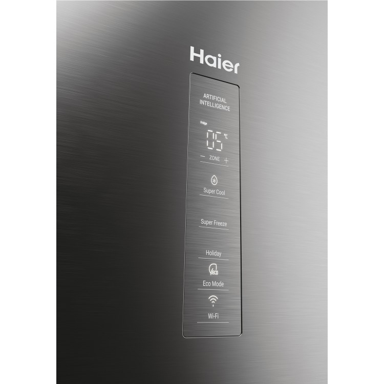 Refurbished Haier 2D 60 Series 5 Pro HDPW5618DWPK Freestanding 349 Litre 60/40 Frost Free Fridge Freezer Silver