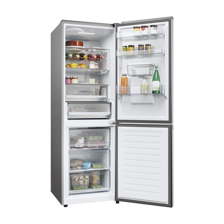 Refurbished Haier 2D 60 Series 5 Pro HDPW5618DWPK Freestanding 349 Litre 60/40 Frost Free Fridge Freezer Silver