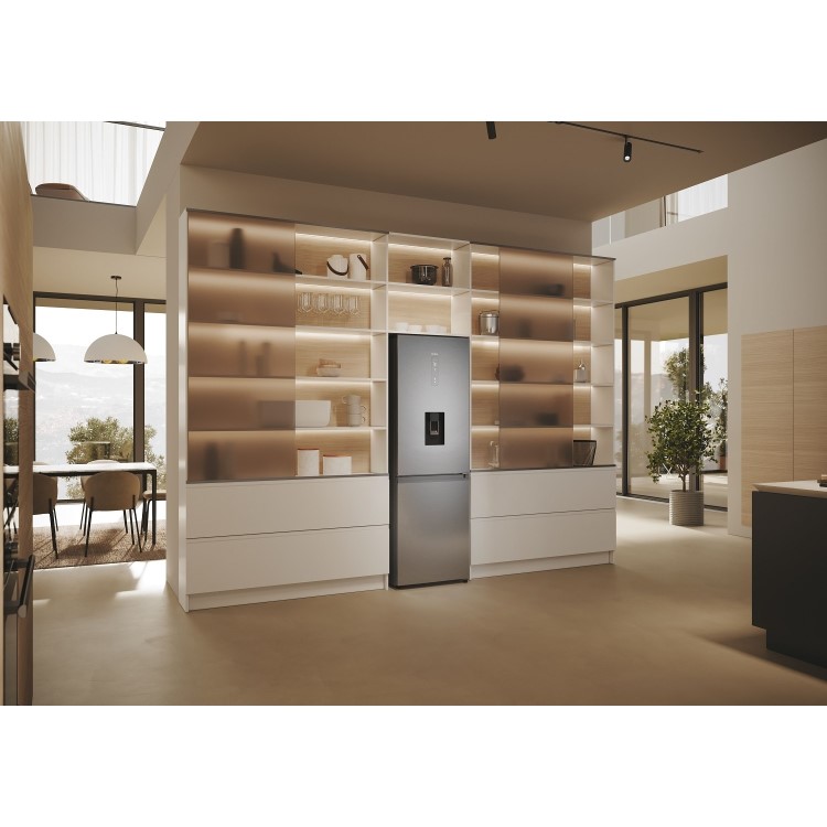 Refurbished Haier 2D 60 Series 5 Pro HDPW5618DWPK Freestanding 349 Litre 60/40 Frost Free Fridge Freezer Silver