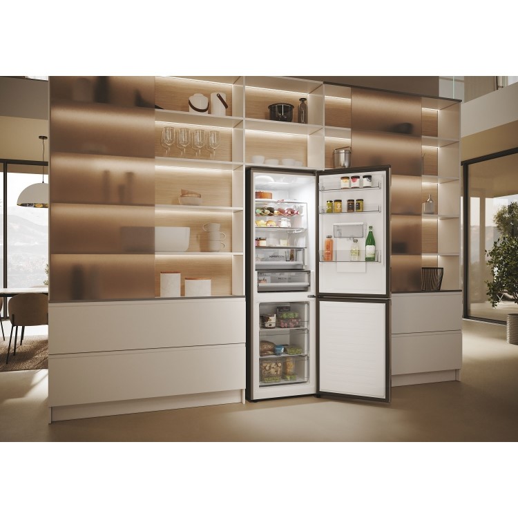 Refurbished Haier 2D 60 Series 5 Pro HDPW5618DWPK Freestanding 349 Litre 60/40 Frost Free Fridge Freezer Silver