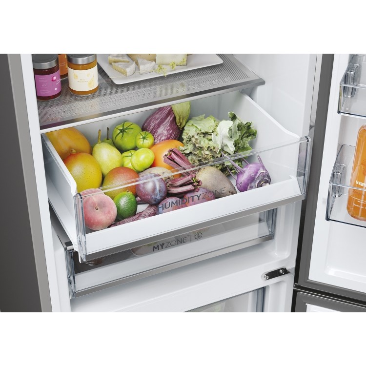 Refurbished Haier 2D 60 Series 5 Pro HDPW5618DWPK Freestanding 349 Litre 60/40 Frost Free Fridge Freezer Silver