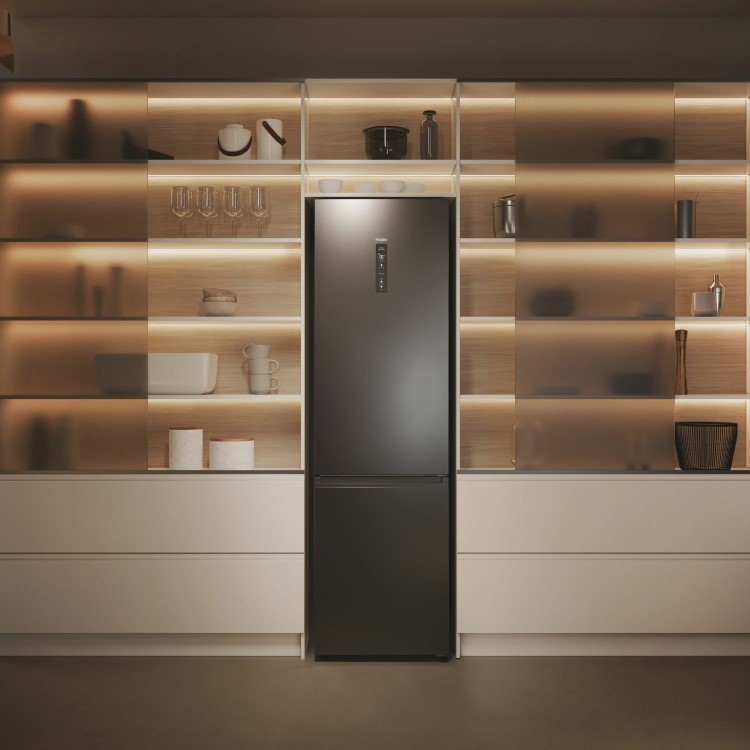 Refurbished Haier Series 5 Pro HDPW5620CNPD Freestanding 406 Litre 70/30 Frost Free Fridge Freezer Stainless Steel