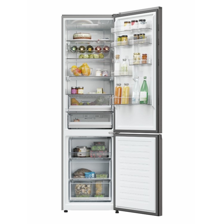 Refurbished Haier Series 5 Pro HDPW5620CNPD Freestanding 406 Litre 70/30 Frost Free Fridge Freezer Stainless Steel