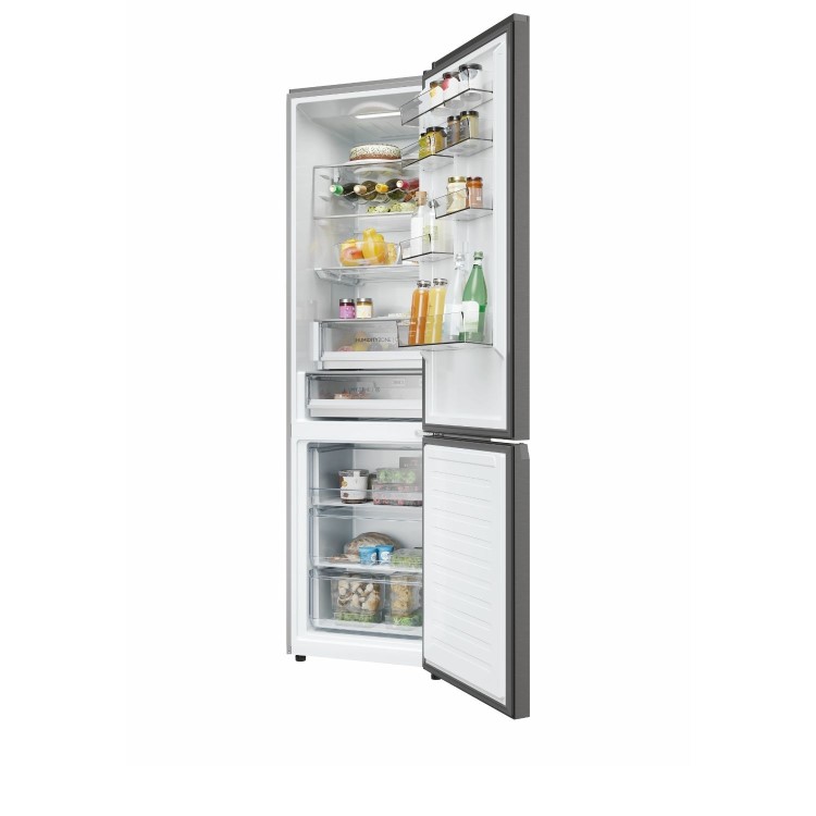 Refurbished Haier Series 5 Pro HDPW5620CNPD Freestanding 406 Litre 70/30 Frost Free Fridge Freezer Stainless Steel