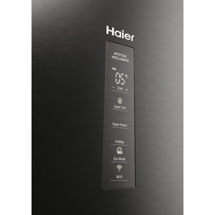 Refurbished Haier Series 5 Pro HDPW5620CNPD Freestanding 406 Litre 70/30 Frost Free Fridge Freezer Stainless Steel