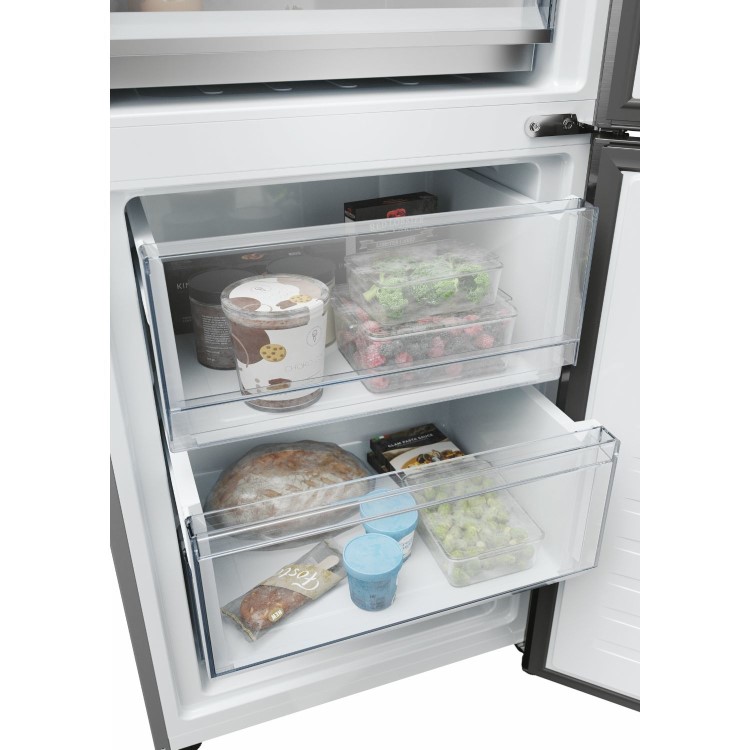 Refurbished Haier Series 5 Pro HDPW5620CNPD Freestanding 406 Litre 70/30 Frost Free Fridge Freezer Stainless Steel
