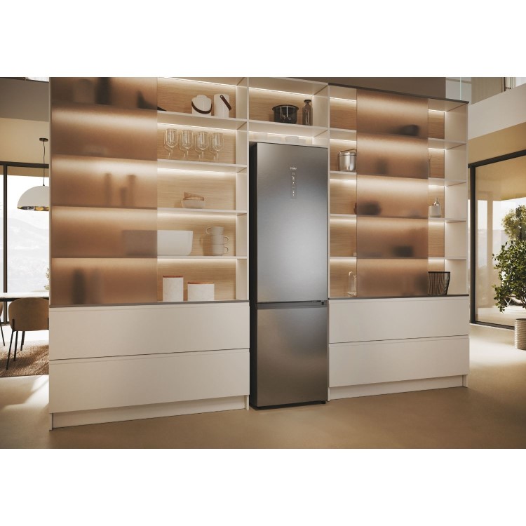 Refurbished Haier Series 5 HDPW5620DNPK Freestanding 406 Litre 70/30 Frost Free Fridge Freezer Silver