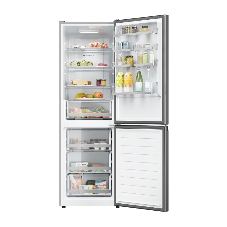 Refurbished Haier 2D 60 Series 1 HDW1618DNPK Freestanding 341 Litre 60/40 Frost Free Fridge Freezer Silver