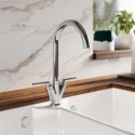 HECDLCHR Chrome Dual Lever Kitchen Mixer Tap - Essence Hector