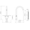 Twin Lever Chrome Kitchen Mixer Tap - Hector